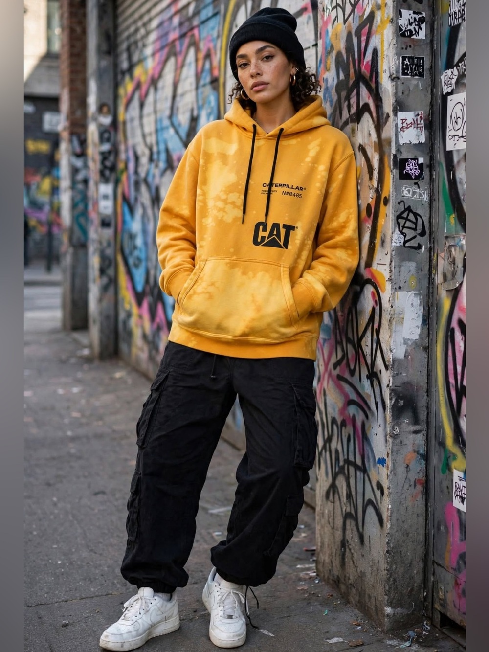 Caterpillar Yellow Orange Hoodie